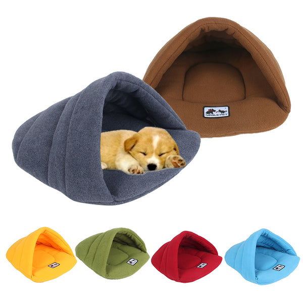 6 Colors Soft Polar Fleece Dog Beds Winter Warm Pet Heated Mat Small Dog Puppy Kennel House for Cats Sleeping Bag Nest Cave Bed