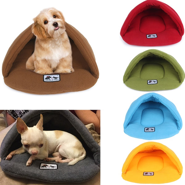 6 Colors Soft Polar Fleece Dog Beds Winter Warm Pet Heated Mat Small Dog Puppy Kennel House for Cats Sleeping Bag Nest Cave Bed