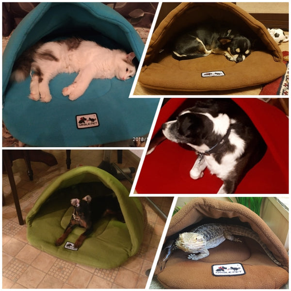 6 Colors Soft Polar Fleece Dog Beds Winter Warm Pet Heated Mat Small Dog Puppy Kennel House for Cats Sleeping Bag Nest Cave Bed