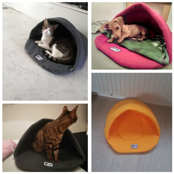 6 Colors Soft Polar Fleece Dog Beds Winter Warm Pet Heated Mat Small Dog Puppy Kennel House for Cats Sleeping Bag Nest Cave Bed